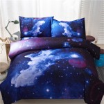 (A, Sarung Bantal (hanya satu)) Set Sarung Duvet Galaxy 3D, Sarung Bantal, Single, King, Semua Ukuran